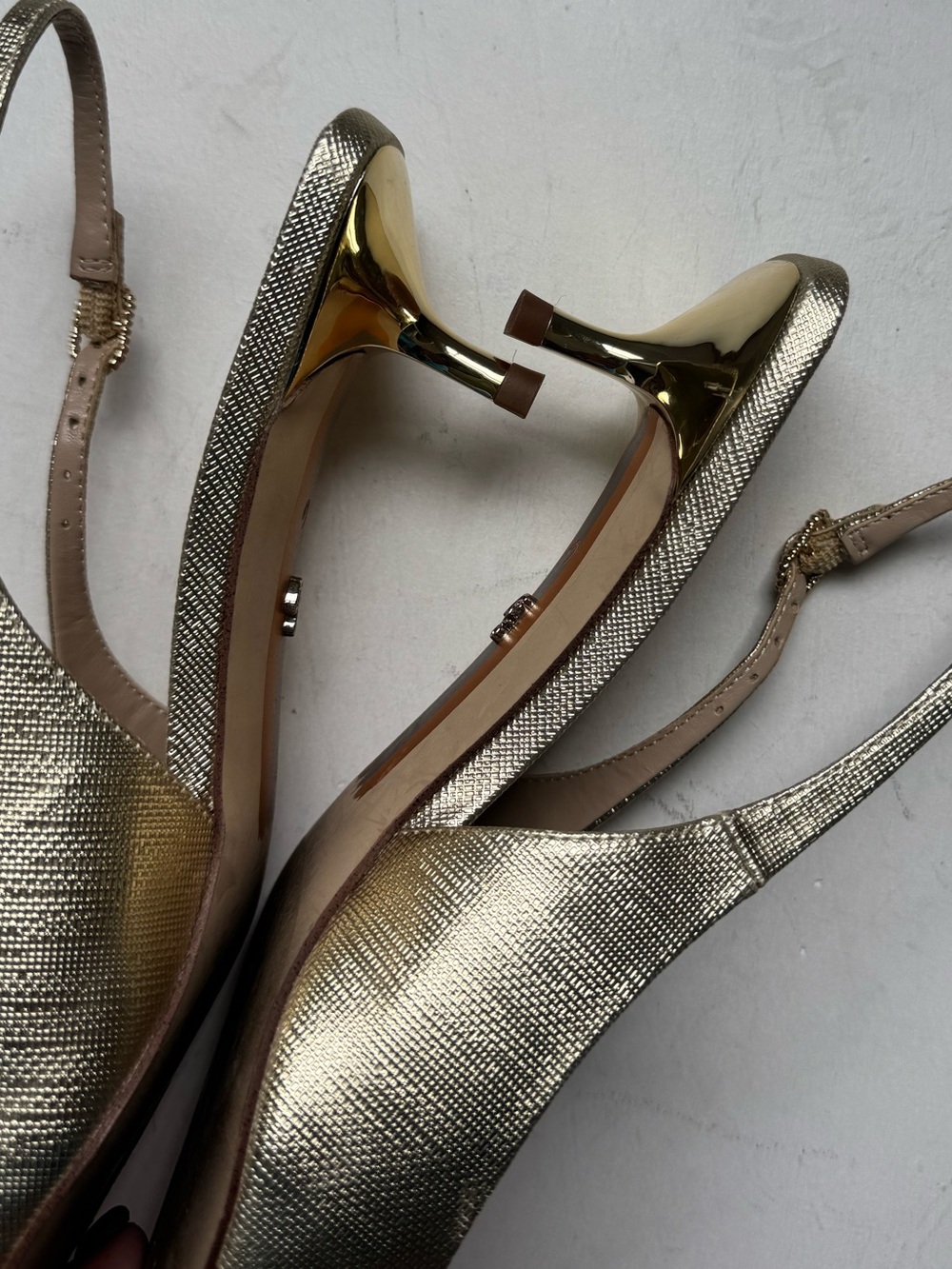 Sam Edelman Kammie Gold Slingback Kitten Heels - Picture 11 of 16
